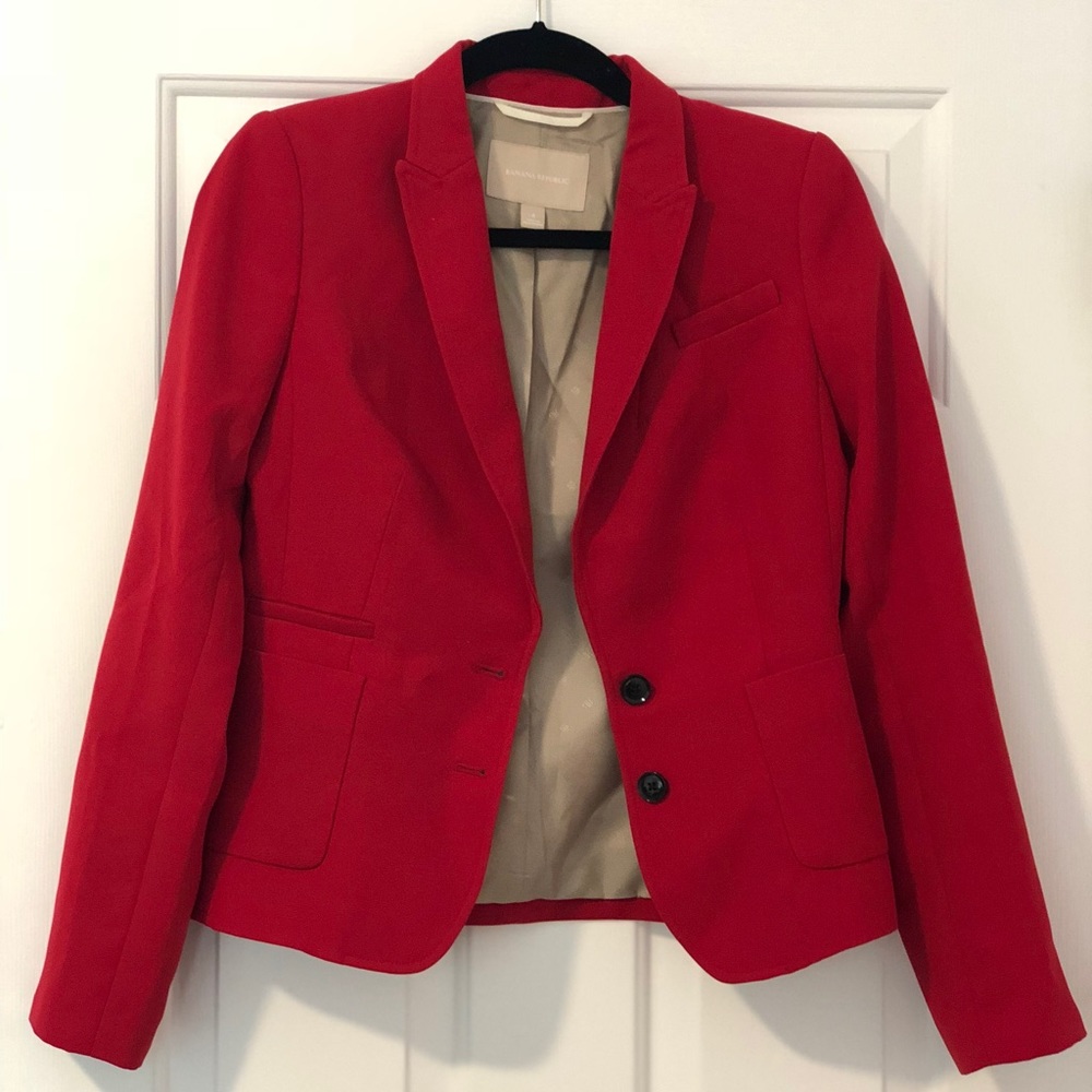 Banana Republic Red Suit Blazer